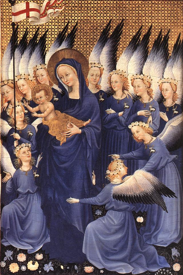 The right panel of the Wilton Diptych, with its ultramarine robes
