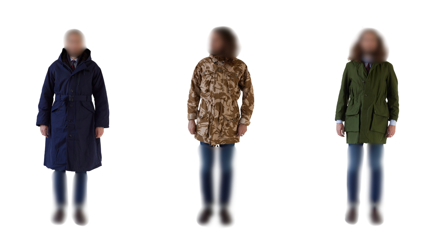 Reference garments and details behind the overcoat