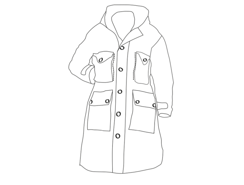 Early design drawing of the overcoat